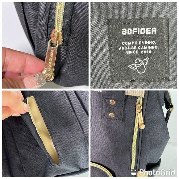 Dad Father Black Diaper Bag Backpack Waterproof Unisex Nursing Baby Card Aofider - Picture 9 of 12